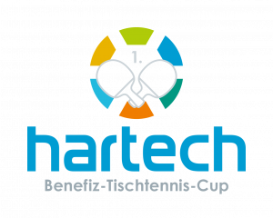Logo des 1. hartech Benefiz-Tischtennis-Cups, präsentiert von UTUTUGU