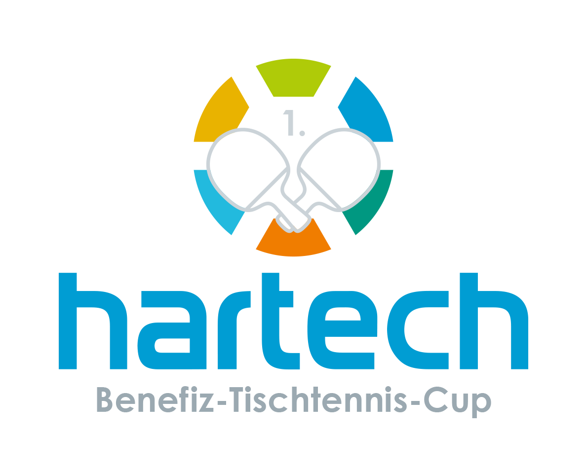 Logo des 1. hartech Benefiz-Tischtennis-Cups, präsentiert von UTUTUGU